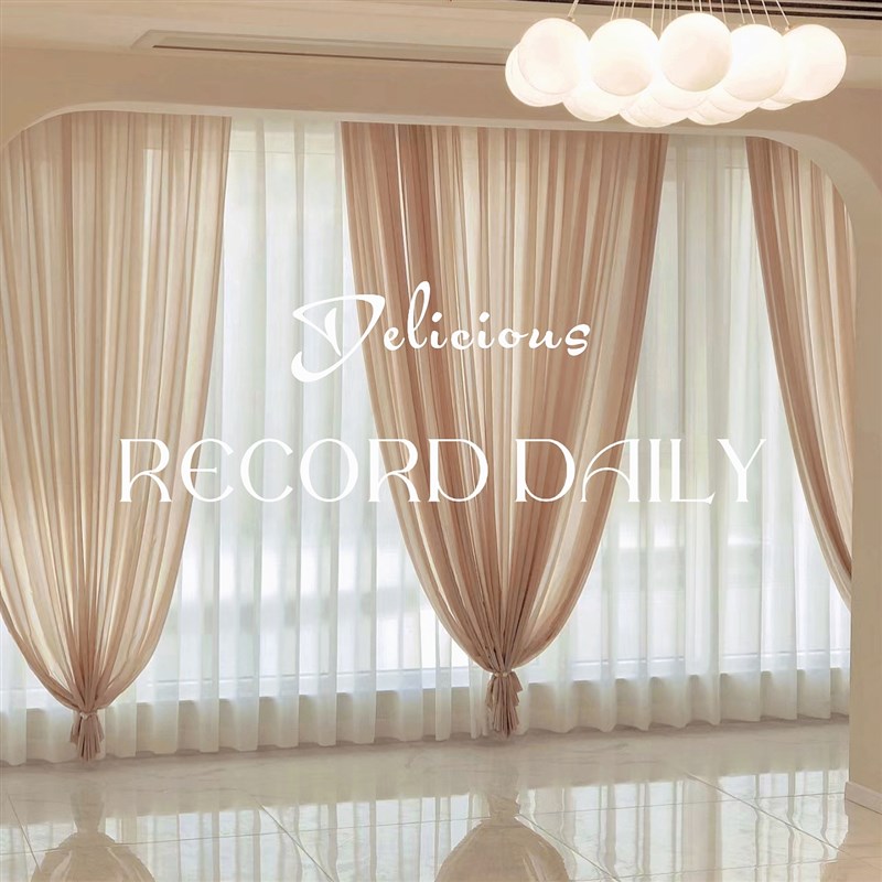 可可纱 奶茶色法式奶油风现代客厅双层窗帘纱帘阳台半遮光白纱帘