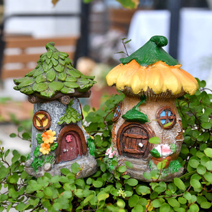 花园庭院创意装 饰调皮小精灵青蛙花盆插件田园风杂货落地景观小品