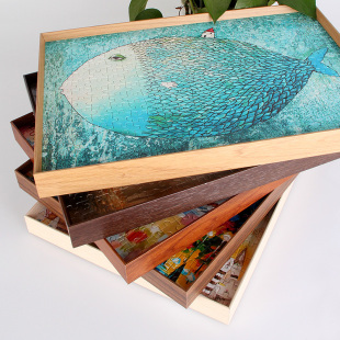 铝合金窄边拼图框架1000片相框500片画框装 裱定制5075木纹相框