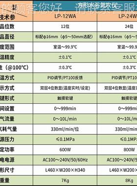 水浴吹仪4氮孔24位水浴2吹仪1LP-12WA2位氮吹吹扫仪氮无氧浓缩萃