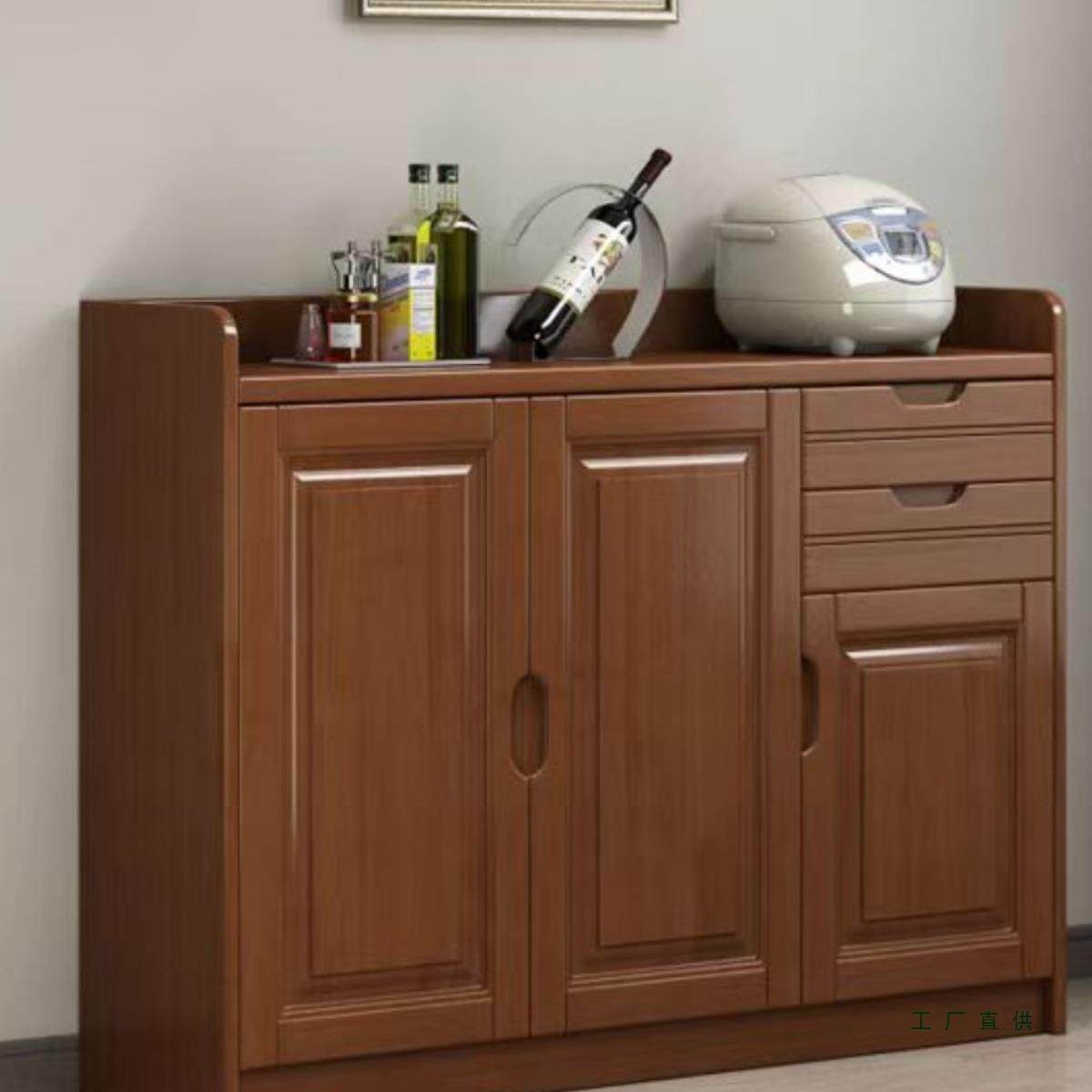 实木餐边柜餐厅边柜茶水柜大容量抽屉储物柜中式客厅简约置物碗柜