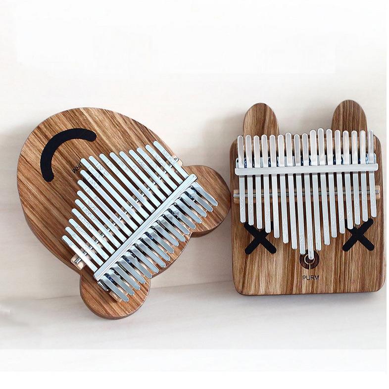 PURM便携式卡巴林拇指琴卡林巴17音相思木透明兔熊手指钢琴卡淋巴