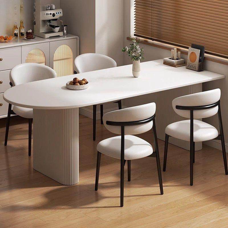 法式奶油风罗马柱岩板餐桌套装简约家用小户型岩板餐桌椅组合餐桌,3C数码配件,USB灯,淘宝优惠券,粉丝福利购,淘宝优惠卷