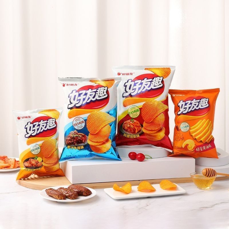 好丽友125g包好友趣薯片商用批发韩式泡菜牛排大凹凸