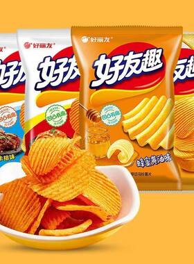 好丽友好友趣薯片70g大凹凸韩国泡菜味蜂蜜黄油味零食休闲