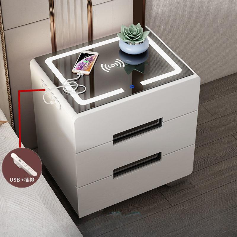 智能床头柜简约现代欧式多功能无线储物柜收纳柜卧室储物柜床边柜
