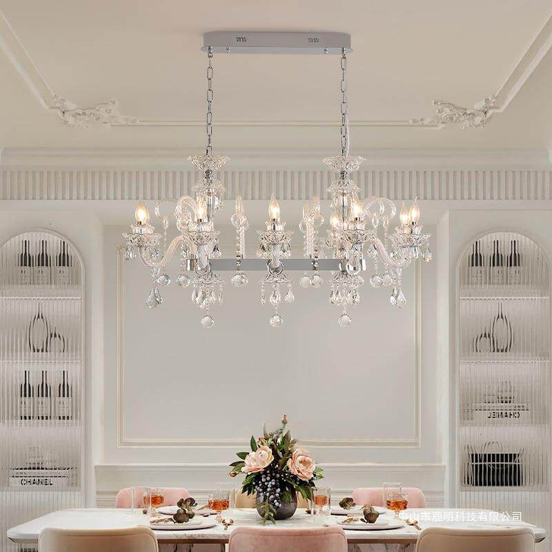 法式轻奢水晶餐厅吊灯美式简约风酒店客厅吧台酒馆温馨氛围感灯饰