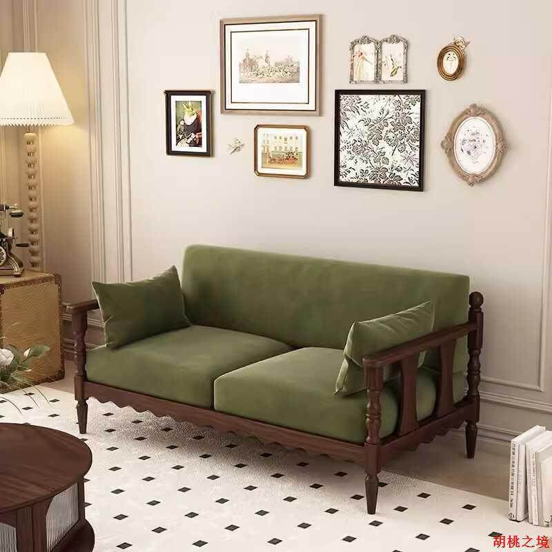 北美黑胡桃实木沙发美式复古客厅现代小户型樱桃木布艺三人沙发,3C数码配件,USB灯,淘宝优惠券,粉丝福利购,淘宝优惠卷