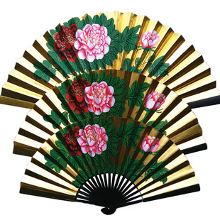扇子高档金扇戏曲小生折扇京昆越剧表演道具扇梅花牡丹梁祝舞台扇