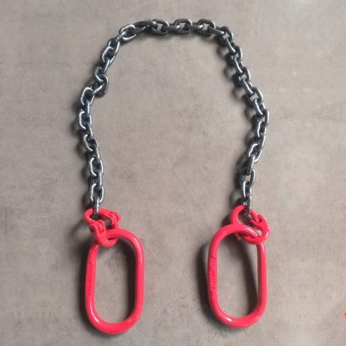 猛钢链条锰钢起重链条两双头吊环吊索具耐磨吊装链条带大吊环链条