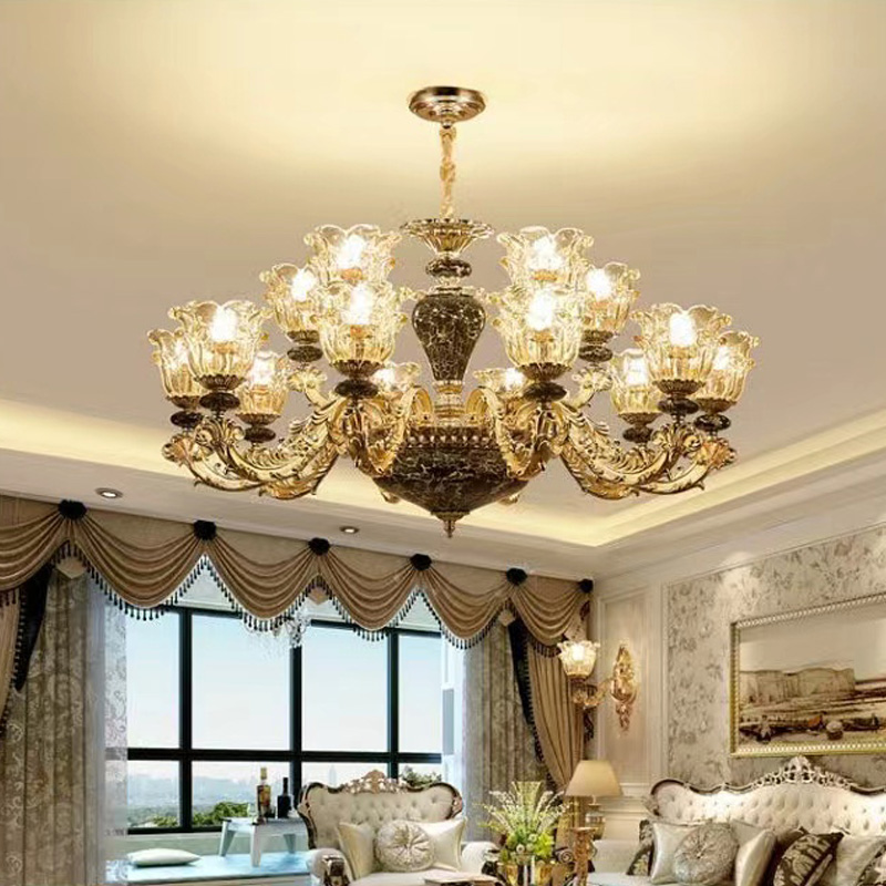 欧式陶瓷客厅吊灯餐厅卧室锌合金大厅酒店灯饰别墅复式楼吊灯具