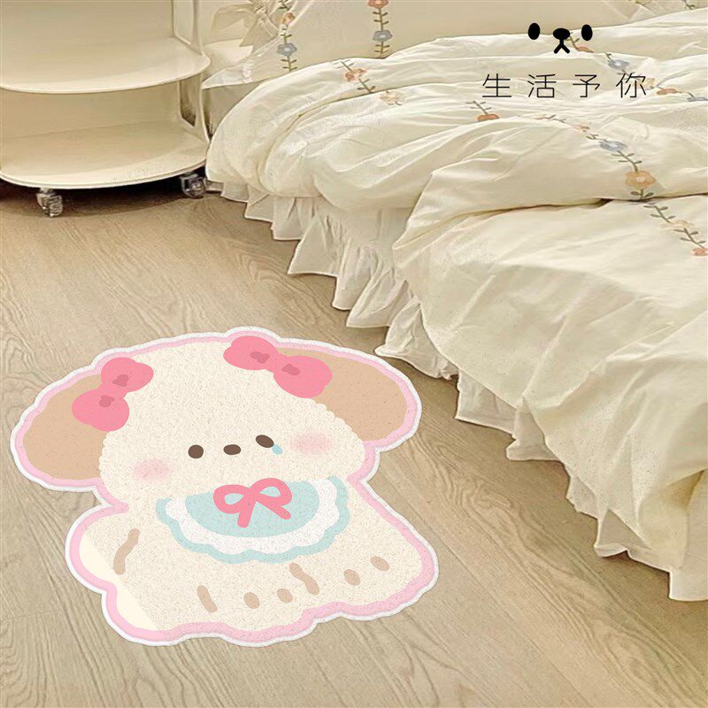 生活予你可爱小狗客厅沙发仿羊绒地毯浴室吸水地垫房间卧室床边毯