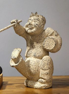 仿古董文物家居多宝阁装饰品工艺品书房文化博古架人物酒柜架摆件
