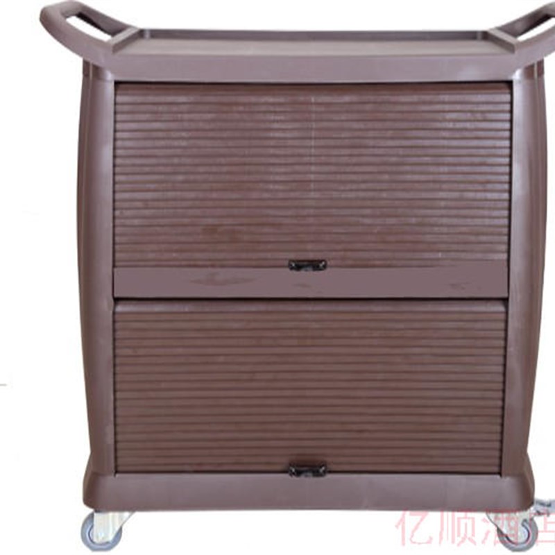 塑料餐车密封手推车收碗车清洁收集车带门储物车收餐车港式服务车