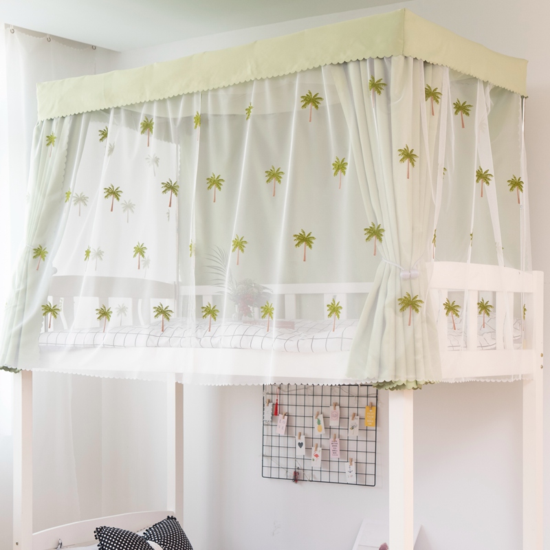 学生宿舍床帘遮光帘上铺寝室下铺床铺女蚊帐一体式加厚简约床幔