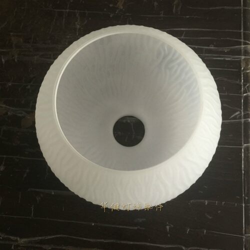 灯具配件奶白条纹上下开口玻璃灯罩e27灯头吊灯灯罩 餐吊灯灯罩