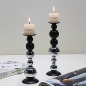 现代香薰蜡烛烛台摆件复古浪漫餐桌烛光晚餐道具家用装 饰蜡烛台