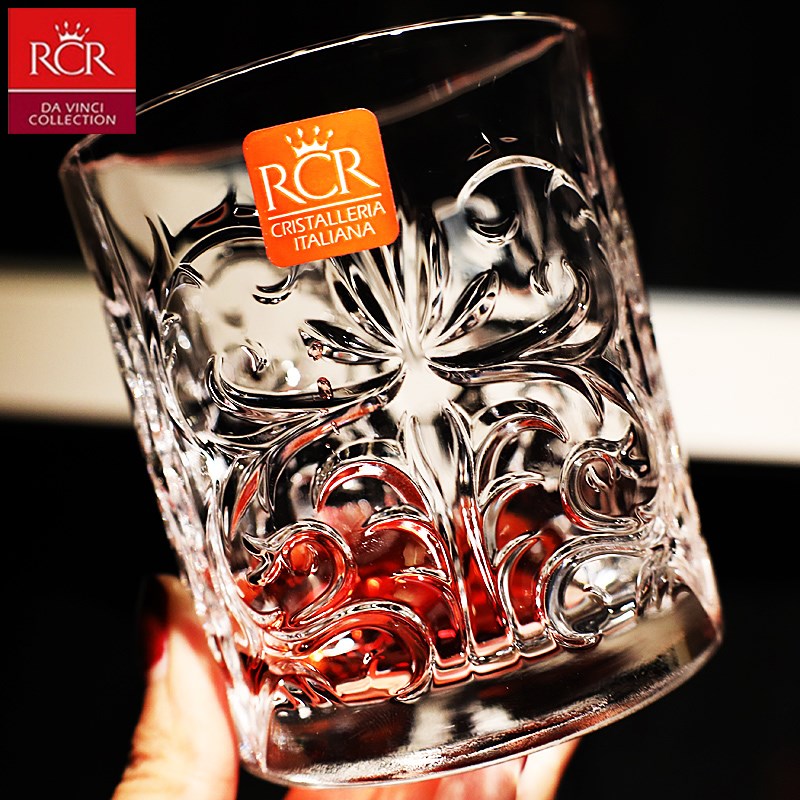 意大利进口RCR创意刻花水晶玻璃杯威士忌鸡尾酒杯洋酒烈酒啤酒杯