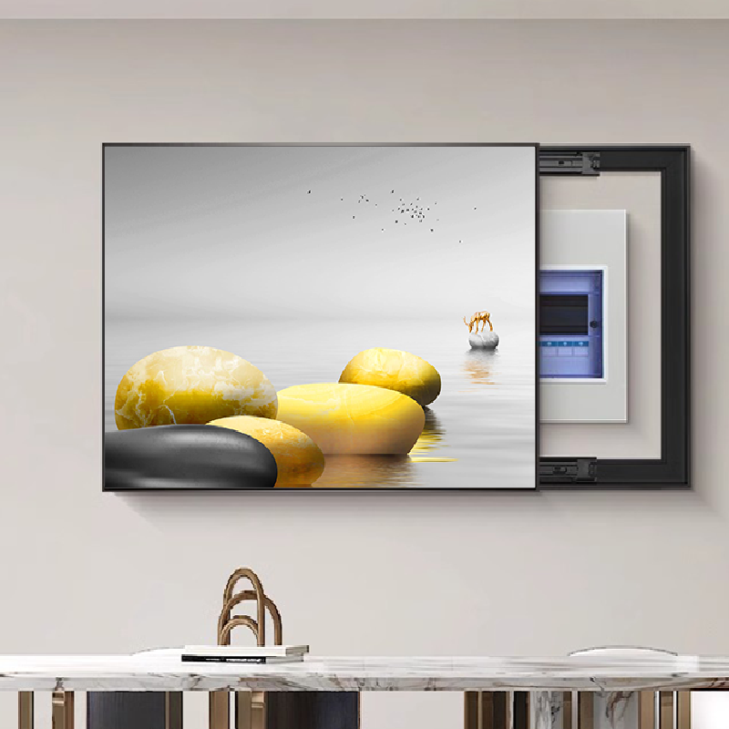 免打孔推拉轨道电表箱装饰画现代简约遮挡配电箱电闸盒空开关挂画