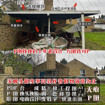 精修改脸换接去水印调花移p图木色头logo包装设计美工招牌作图