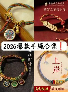 2026蛇年本命年红绳 手绳 男女情侣加油五彩绳上岸红绳 端午手绳