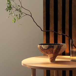 形上冯哲元陶瓷瓶中古侘寂风手绘艺术大器民宿茶空间桌面