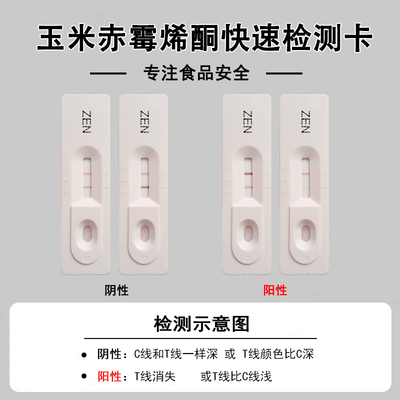 玉米赤霉烯酮快速检测卡粮食作物中真菌毒素残留的快速定性检测