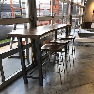 吧台桌实木桌椅商用酒吧台家用阳台靠墙客厅窄桌子长条小吧台