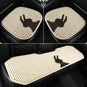 汽车坐垫木珠夏季 通用透气夏天后排座垫 凉垫单片卡通小兔凉席四季