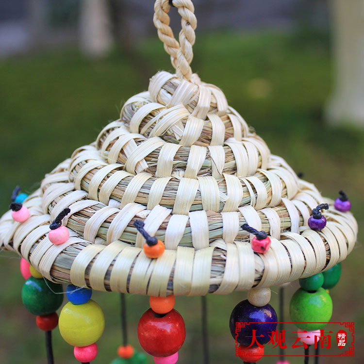 草帽风铃挂饰云南丽江东巴特色中号龙铃挂件阳台卧室装饰门饰