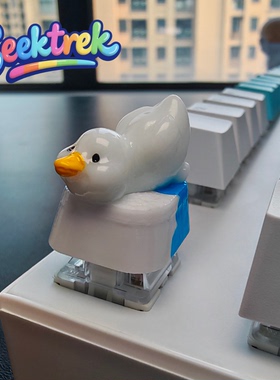 Seektrek呆萌鸭键帽个性动物派对蓝色圆润ESC可爱漫画风设计师