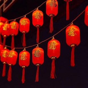 饰灯饰春节家用闪灯串灯挂灯 新年彩灯串led灯过年红灯笼灯阳台装