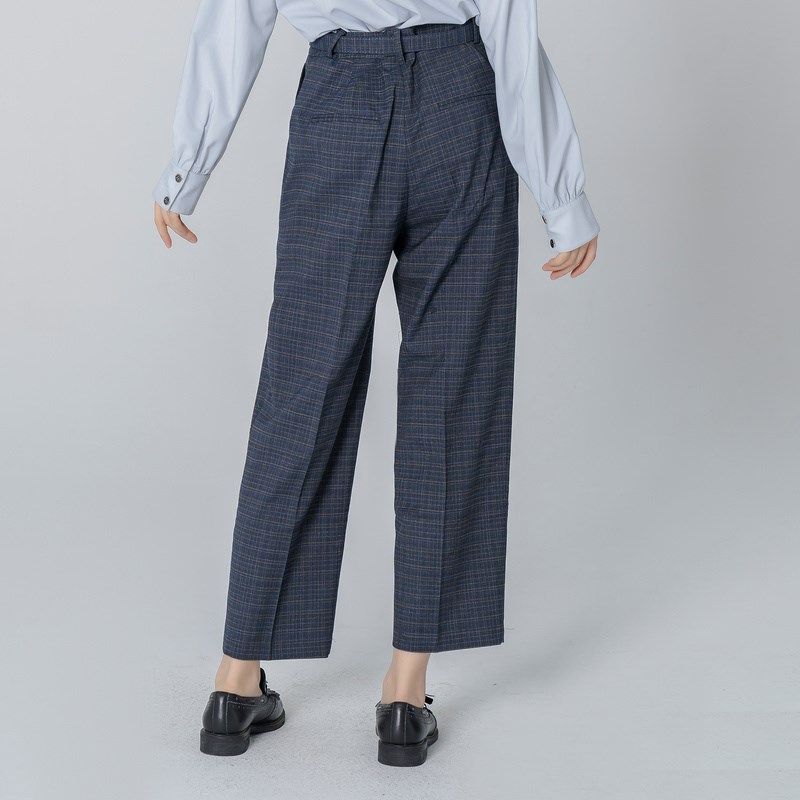 D-HARRY/迪哈利格纹小脚裤女休闲裤复古裤子DH223L95315D