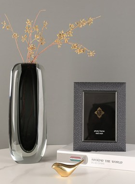 金属皮革相框相架6寸7寸画框相册摆台样板房卧室床头柜摆件装饰品