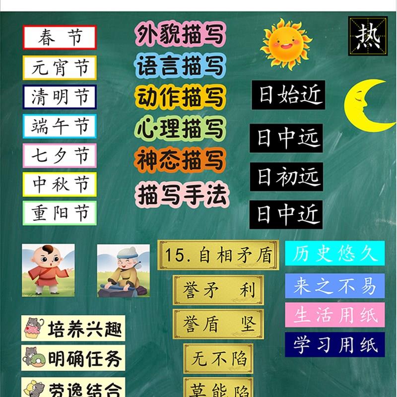 教师公开课黑板贴磁贴板书贴定制图案课程教具打印磁力磁性软磁贴图片
