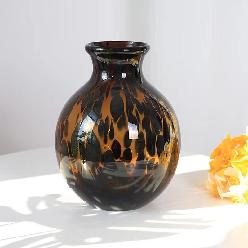 创意北欧风玻璃花瓶居家插干花床头样板间民宿餐厅豹纹装饰摆件,鲜花速递/花卉仿真/绿植园艺,花瓶,淘宝优惠券,粉丝福利购,淘宝优惠卷