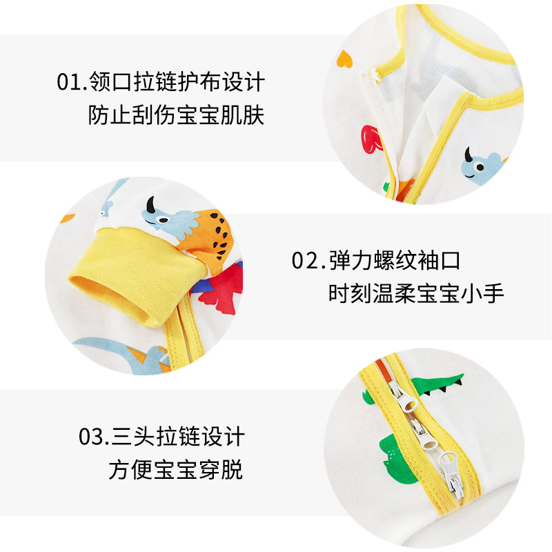 婴儿睡袋春秋冬四季通用儿童防踢被分腿宝宝卡通睡袋纯棉防惊跳