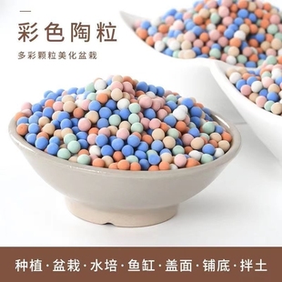 彩色陶粒多肉垫底铺面石盆栽透气花用养花水培鱼缸陶粒土