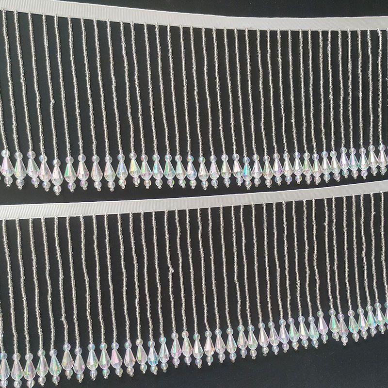 10公分珠子白色加彩水滴手