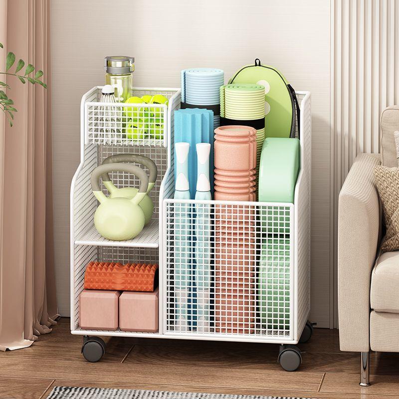 置物架运动器械健身器材收纳家用运动健身羽毛球拍瑜伽移动夹缝架