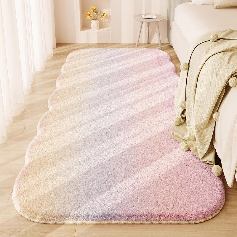 仿羊绒地毯少女心客厅异形卧室床边毯不规则衣帽间脚垫子飘窗地垫