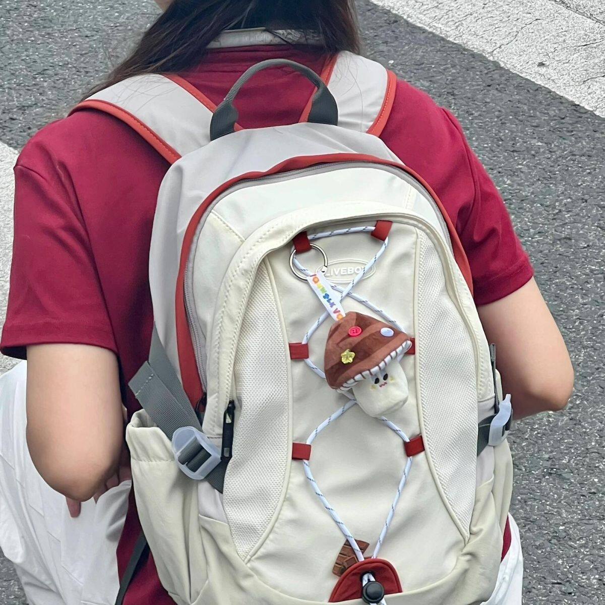 旅游轻便运动风大学生书包简约大容量双肩包徒步户外登山旅行背包
