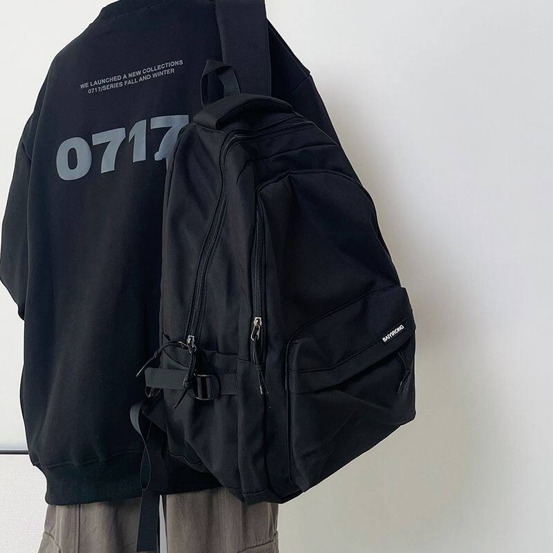 耐脏简约书包男大学生校园初中女生大容量背包女双肩包休闲旅行包