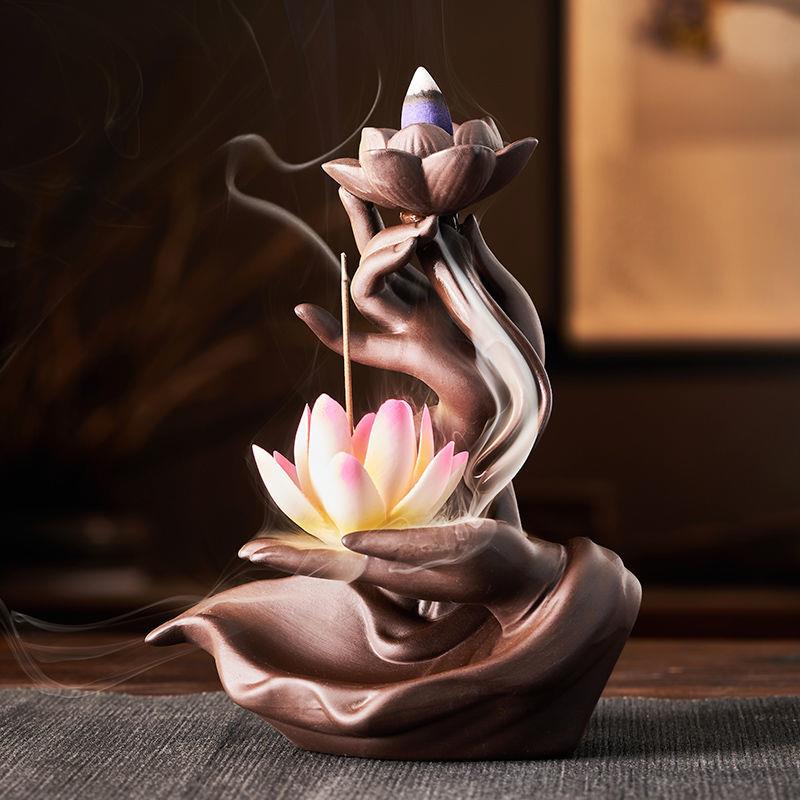 新款紫砂倒流香炉摆件大号