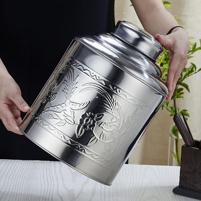 特厚不锈钢茶叶罐中号家庭