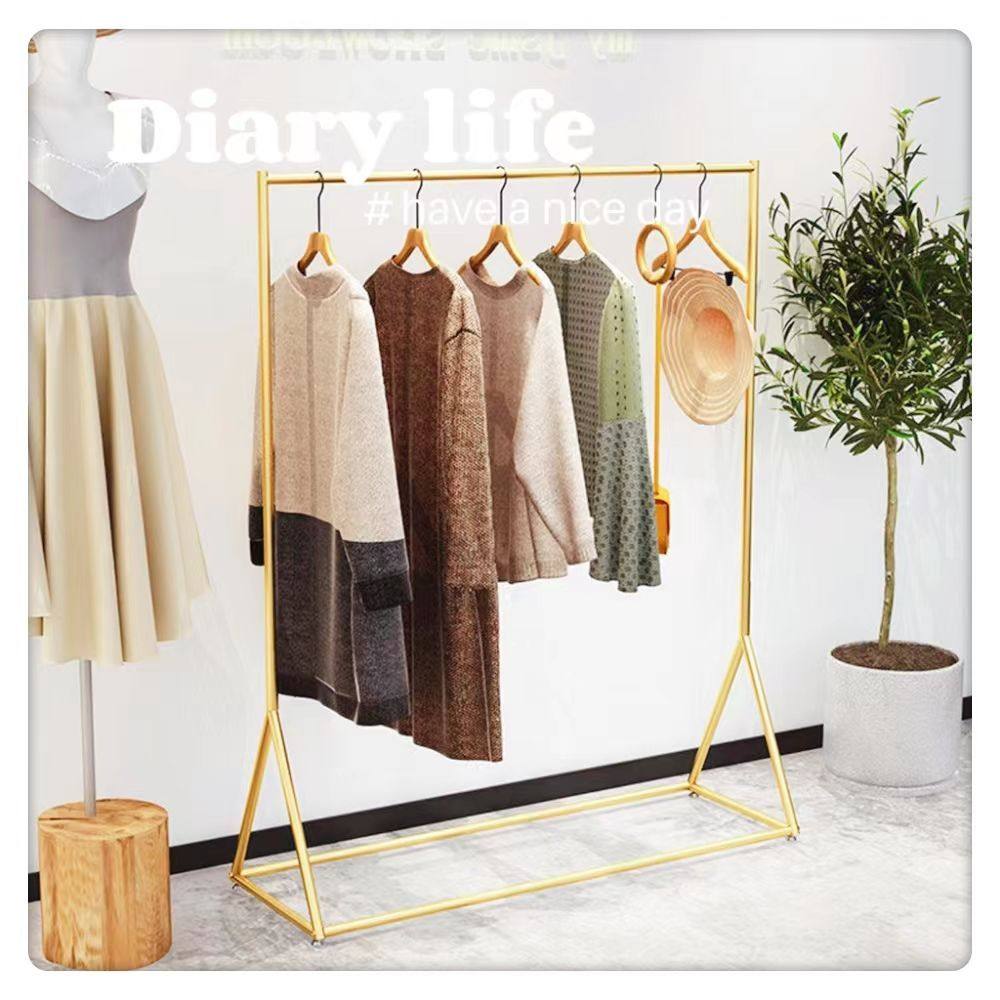 欧式铁艺挂衣架落地式女装店展示架陈列架服装货架轻奢网红衣架