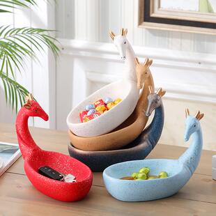 欧式果盘套装奢华创意家居客厅茶几装饰品摆件高端水果盘三件套