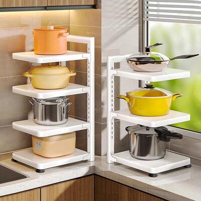 白色厨房锅具架多层置物架