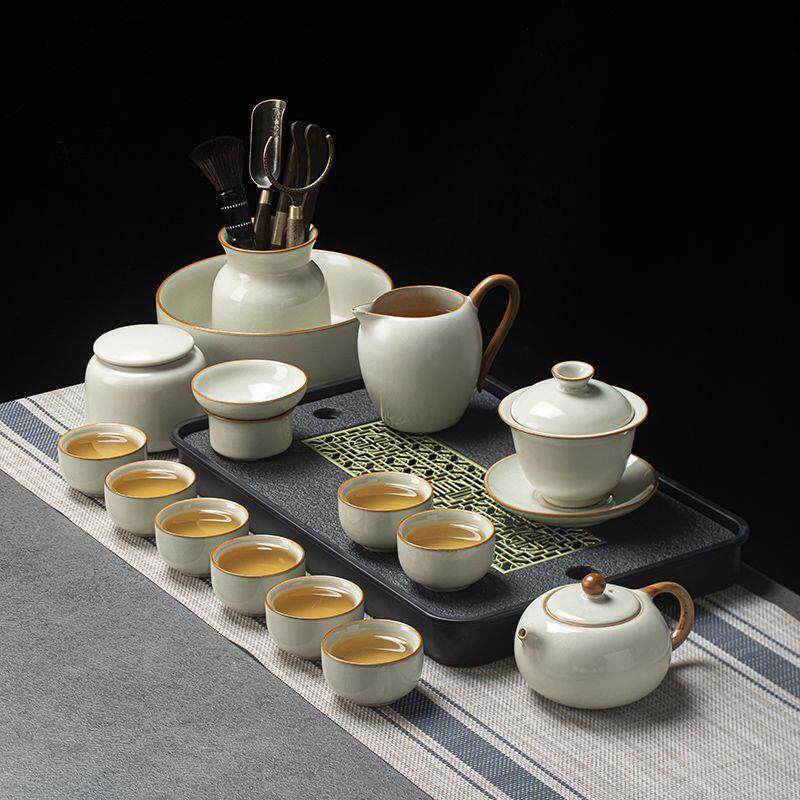 网红汝窑功夫茶具套装家用