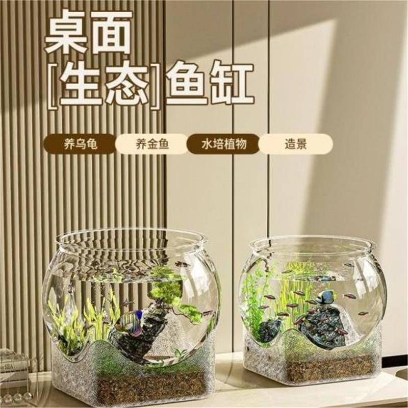 桌上造景鱼缸小型家用大口